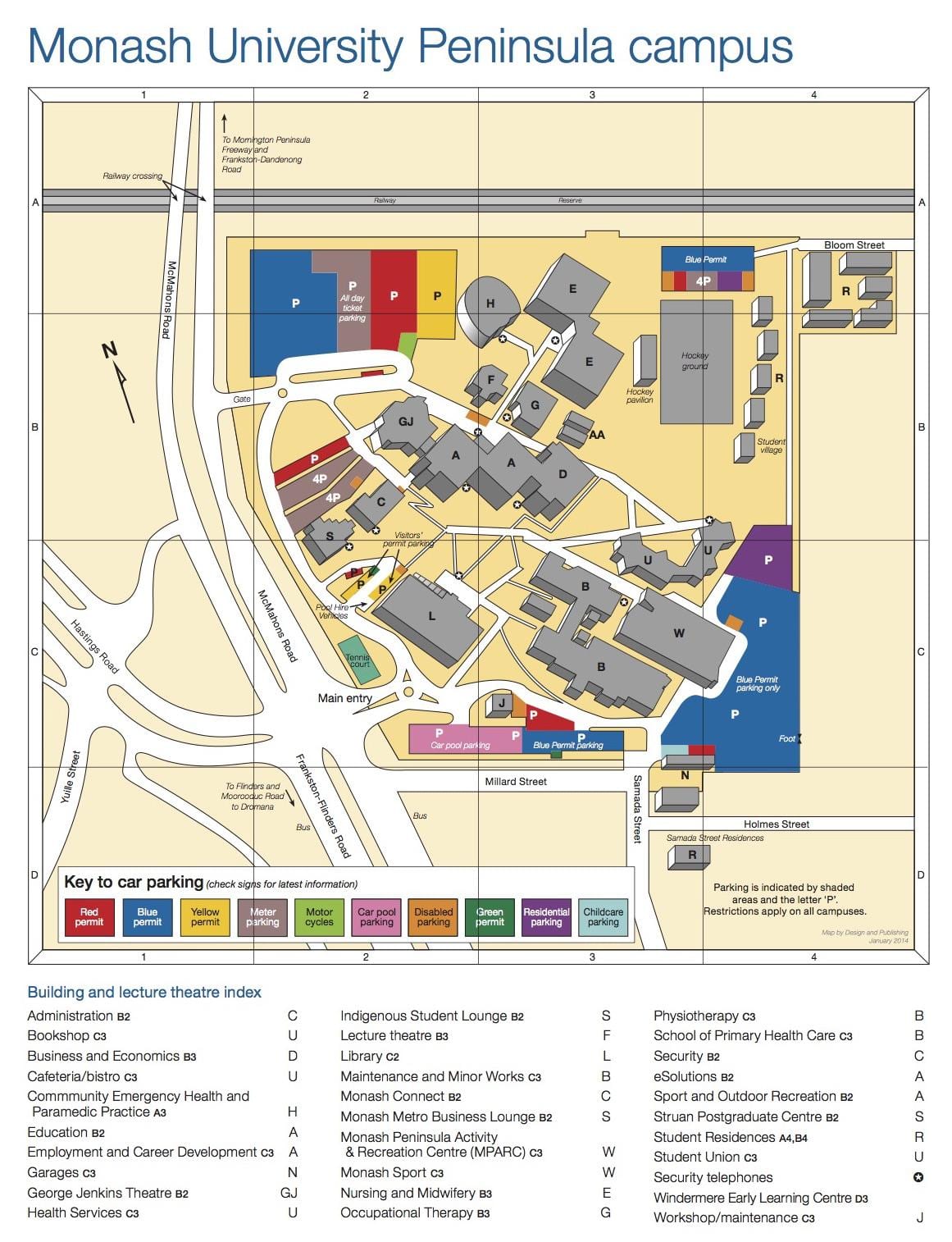 Monash university campus kort