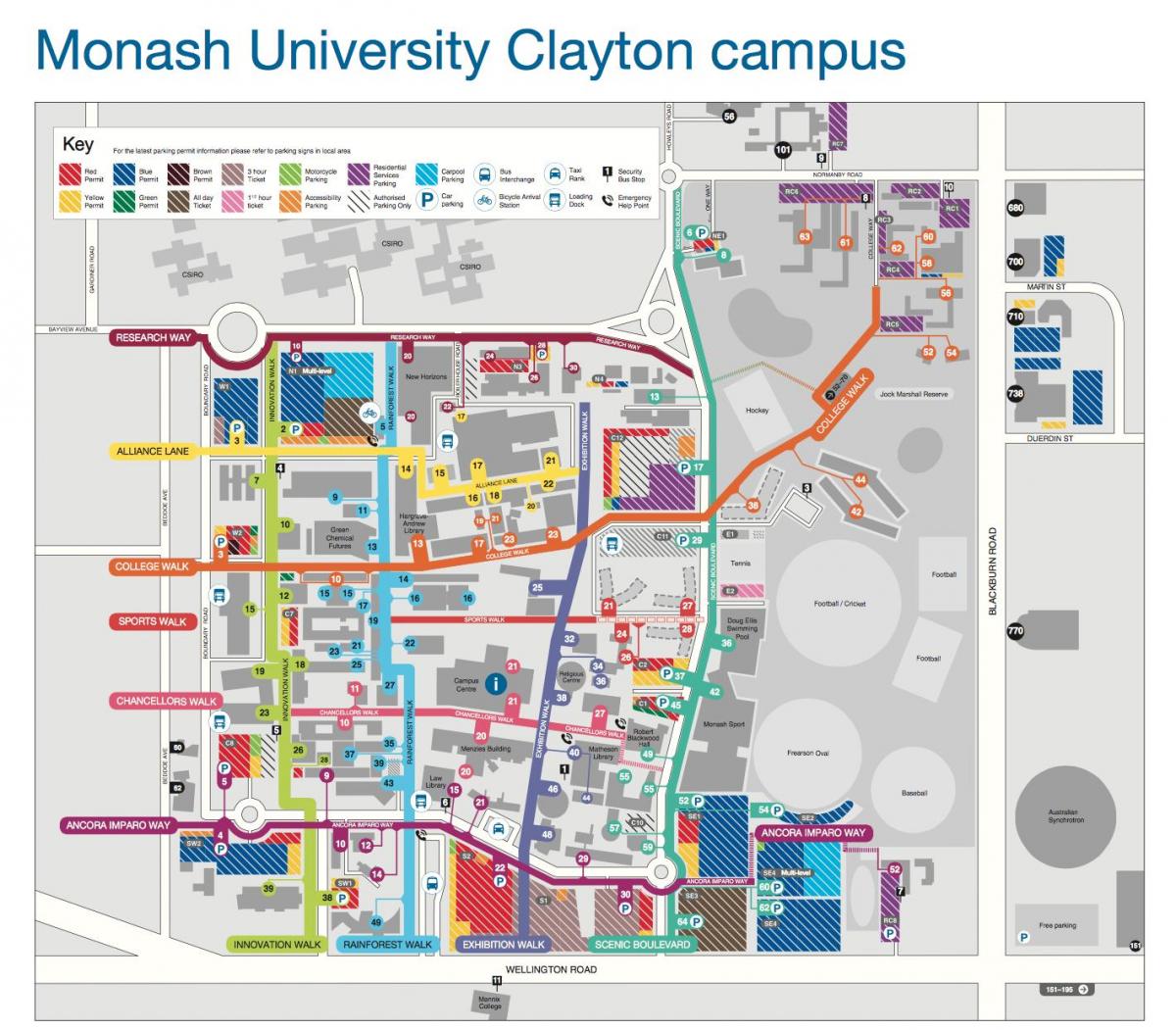 Monash university Clayton kort