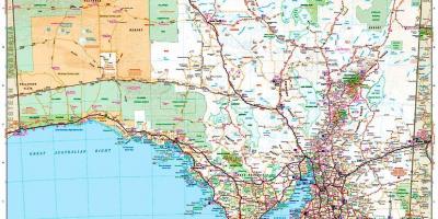 Kort over det sydlige Australien