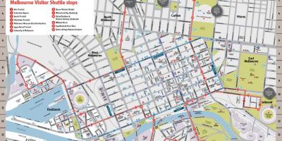 Melbourne city attraktioner kort