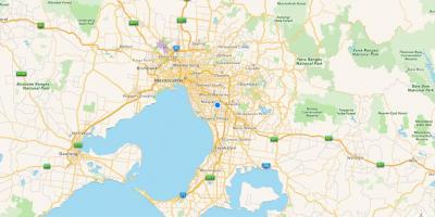 Kort over Melbourne og forstæder