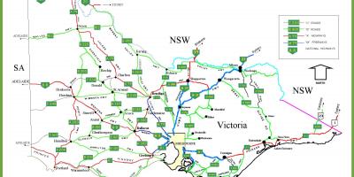 Kort over Victoria Australien